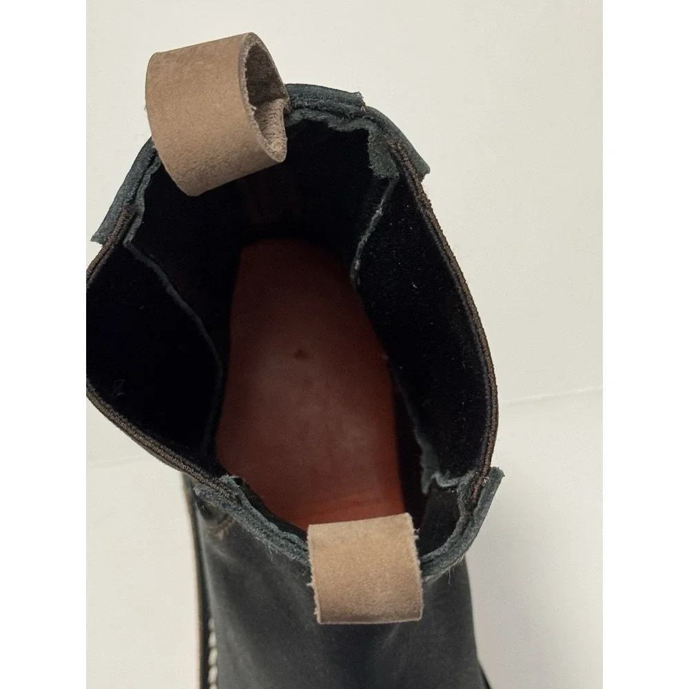 NWOB Davinci Men's Size 10 Navy Blue Leather Handmade Pull On Chelsea Boots
